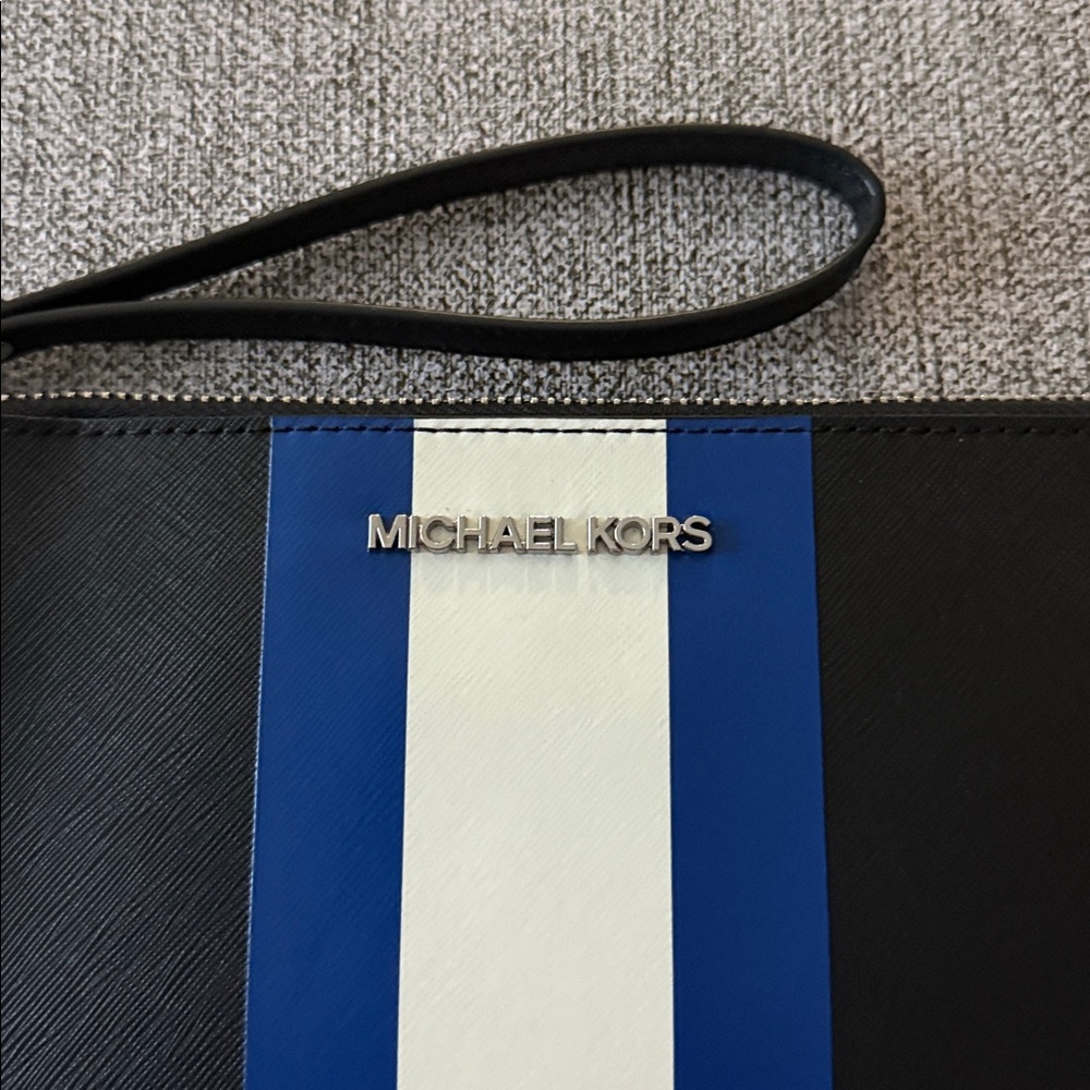 Michael Kors Black and Blue Wristlet - Picture 2 of 5